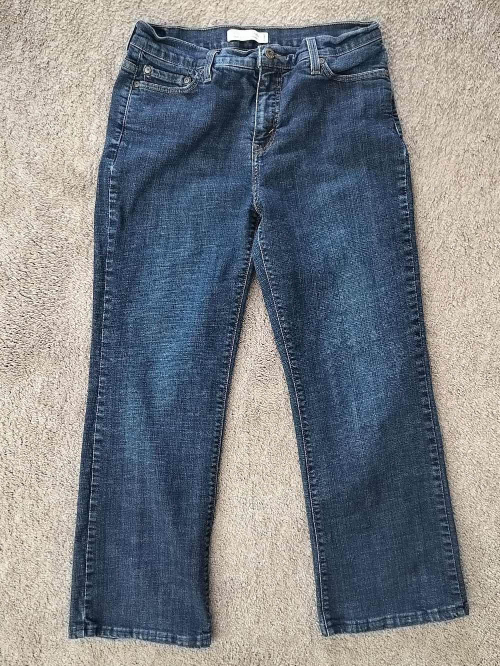 Levis 512 Perfectly Slimming Womens 14 Medium Bootcut Jeans Dark Wash Stretch